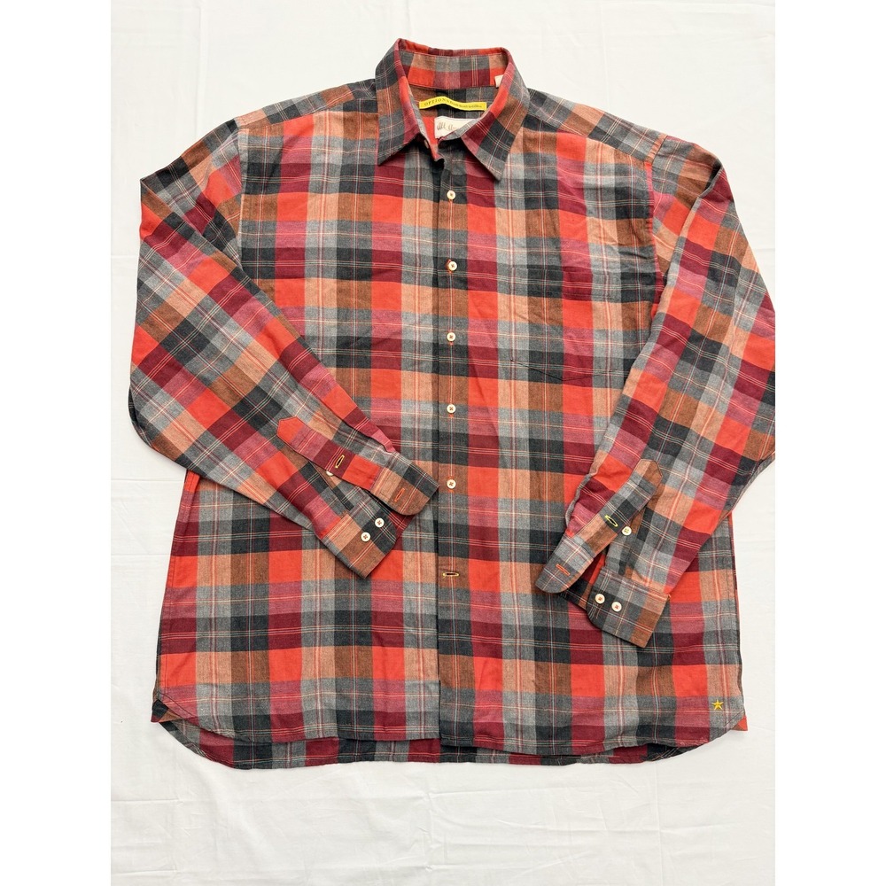 All American Shirt Mens XL Multicolor Plaid Flannel Long Sleeve Button Up Casual